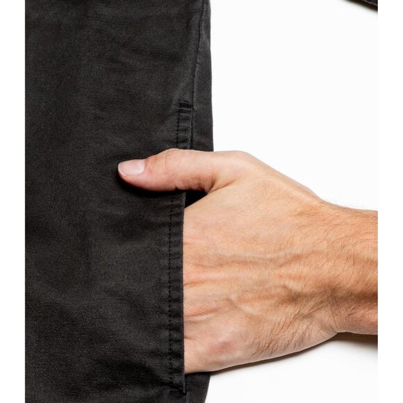 Mens Black Whitetails Flannel Lined Shirt Jacket Waxed Cotton Water Resis - Picture 6 of 7